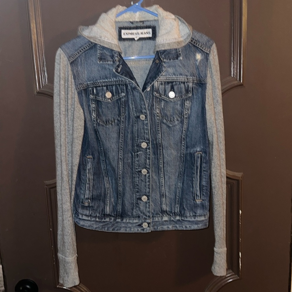 Destroyed Jean and Sweater Jacket